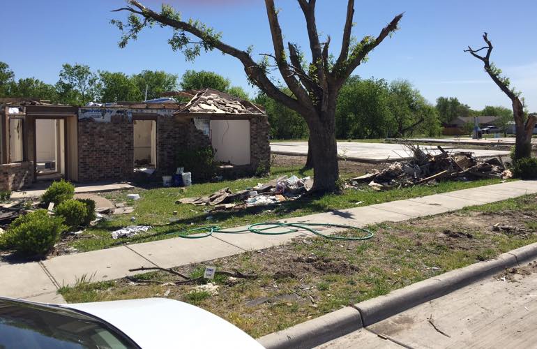 A home in Texas that was destroyed by a twister